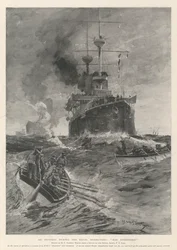 Een incident tijdens de marine-oefeningen, Man overboord!